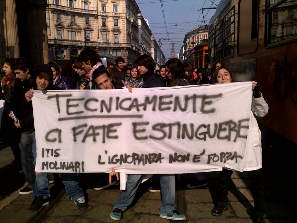riforma Gelmini, manifestazione studentesca